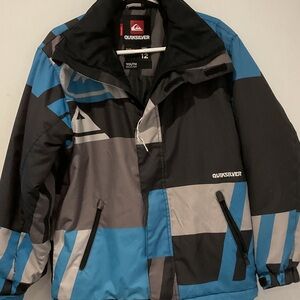 Quiksilver Youth Jacket in Blue, Black, and Gray